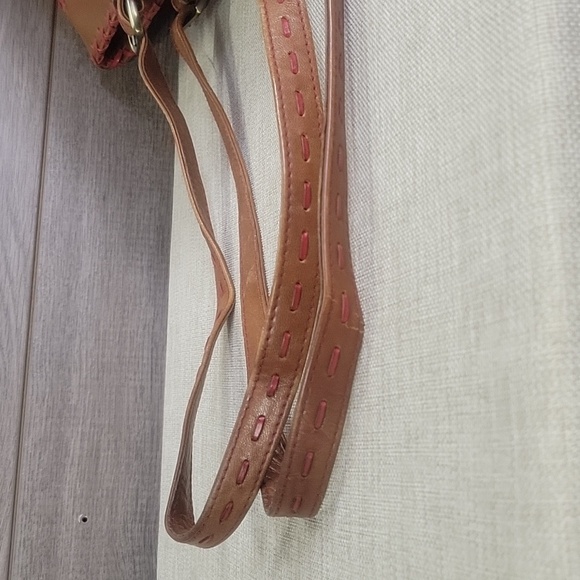 Isabella Fiore Beaded/ Embroidered Brown Leather Tote Shoulder Bag - Picture 5 of 14